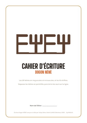 Aperçu du cahier d'écriture NÈNÈ